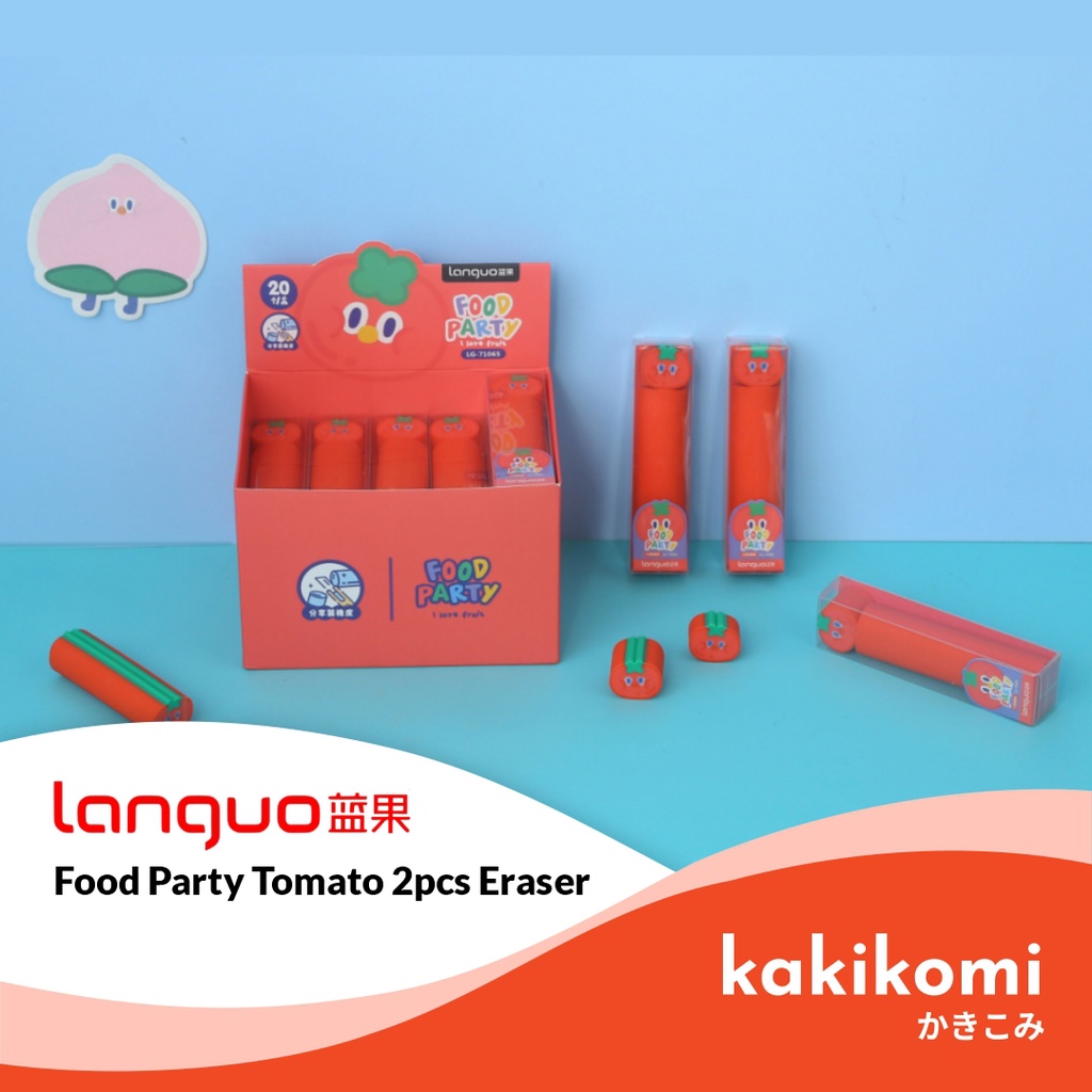 

Penghapus 2pcs Besar & Kecil Languo Food Party Series Tomato Eraser