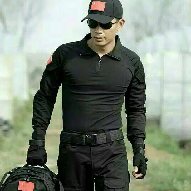 (hitam) Baju BDU Lengan Panjang TACTICAL TERBAIK