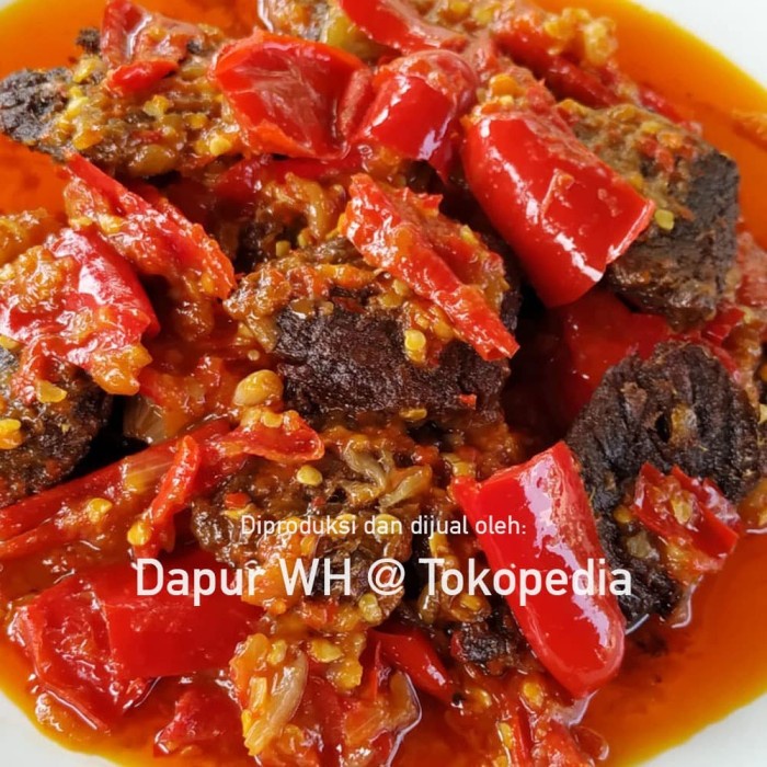 

Dendeng Sapi Balado Dapur Wh Batokok - Cabe Merah 1/2 Kg