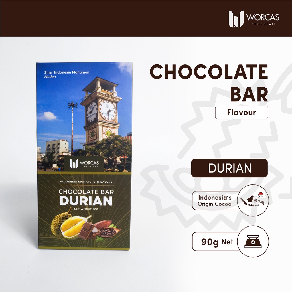 

Worcas Chocolate Bar Flavoured Dark Chocolate Durian