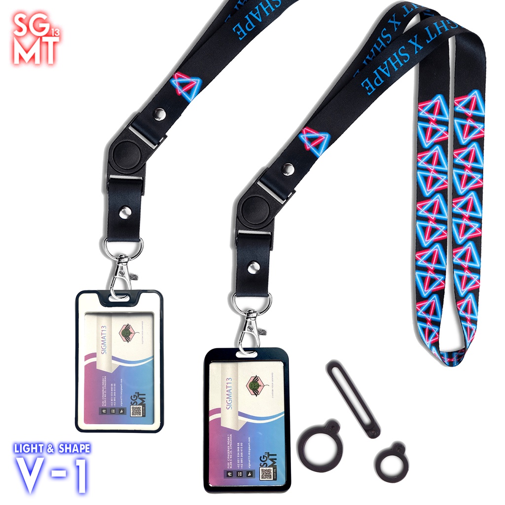 Lanyard id card holder name tag Hp Lanyard full printing SHAPE SERIES V1 3 pcs Oring