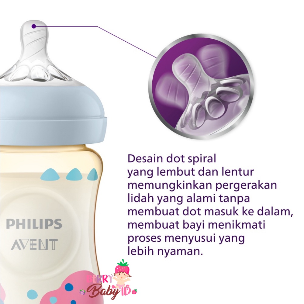 Philips Avent Natural Botol Susu Bayi PPSU Single Twin Pack 125ml 260ml Berry Mart