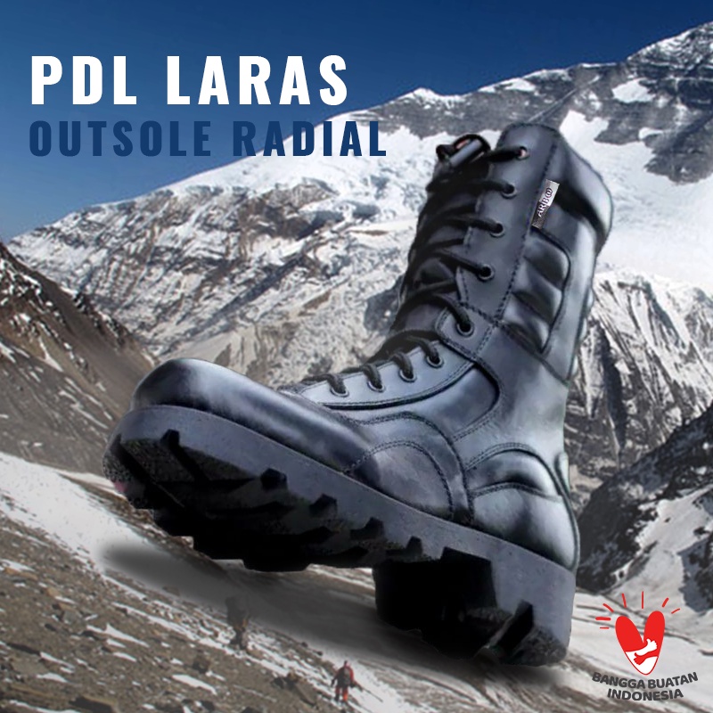 Sepatu PDL TNI SAFETY BOOT LARAS kulit sapi terbaru sepatu pdl kulit sepatu pdl tni polri Sol Radial