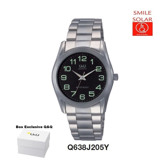 Jam Tangan Pria Casual Business Rantai Stainless Steel Analog Original Q&amp;Q QnQ QQ Q638 Q638J Series