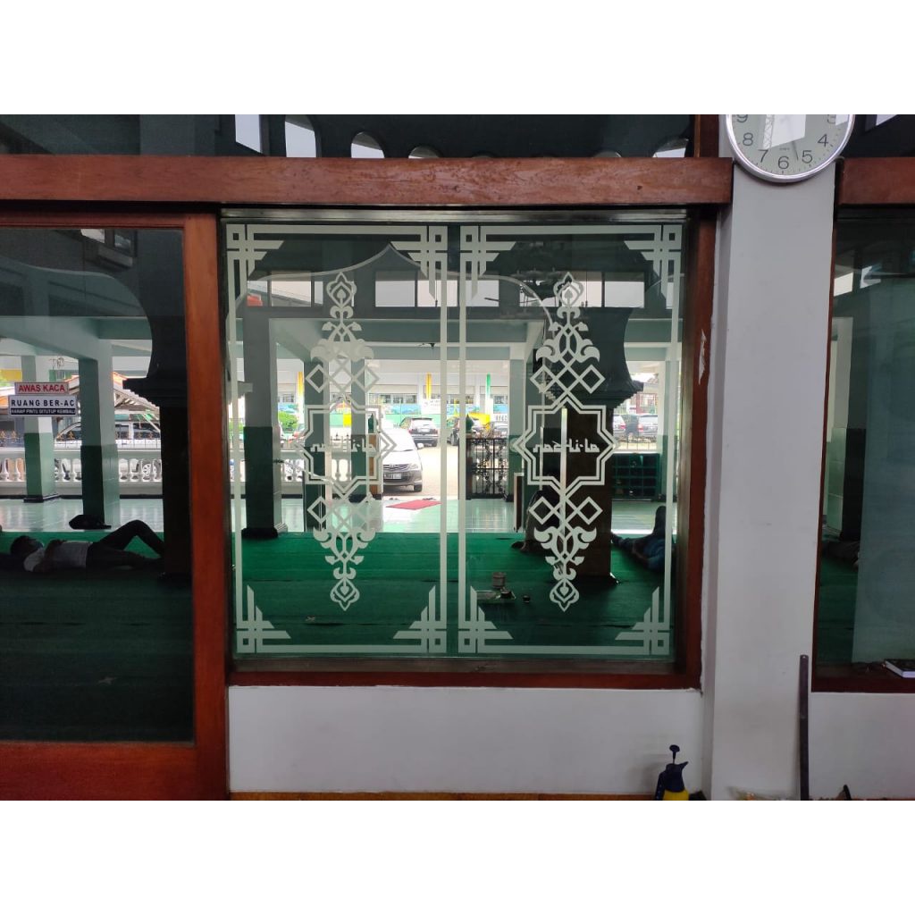 cutting stiker jendela masjid custom