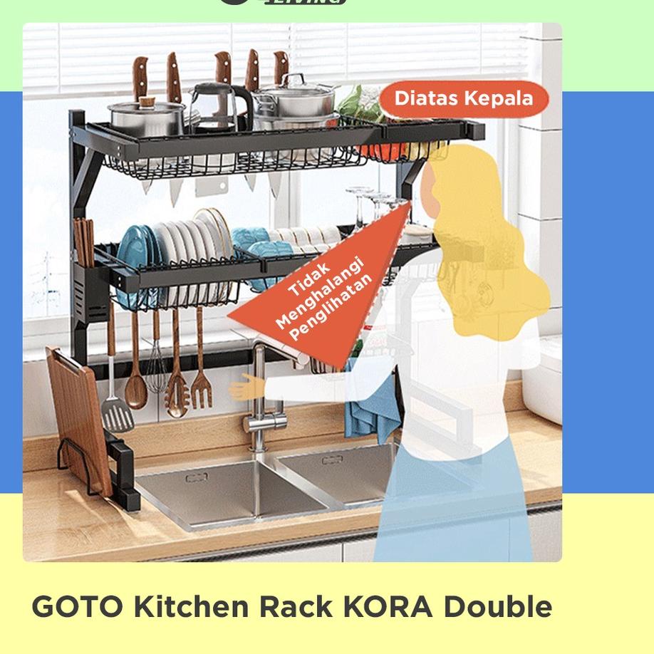 ➮ Goto Kora Rak Piring Bumbu Dapur Kitchen Rack Portable Minimalis ۝