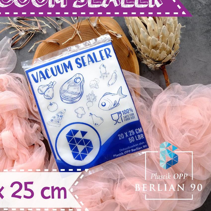 ◌ PLASTIK VACUM SEALER 20 x 25 cm / Plastik Vakum Sealer / Plastik Vacuum Makanan  Isi 50 Lembar ➸