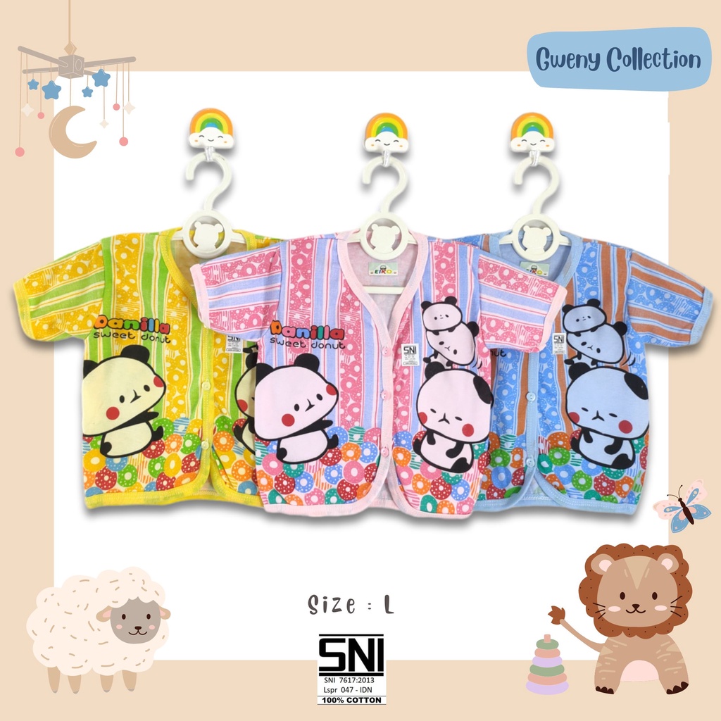 BAJU LENGAN PENDEK BAYI KANCING DEPAN BAJU ATASAN ANAK UNISEX (DKTW)