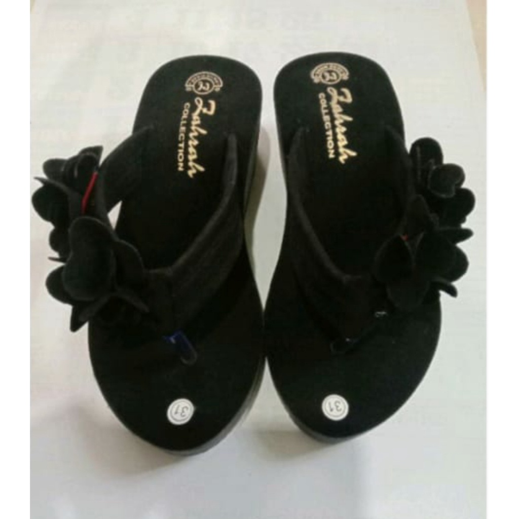 Sandal anak wedges  bunga pinggiran