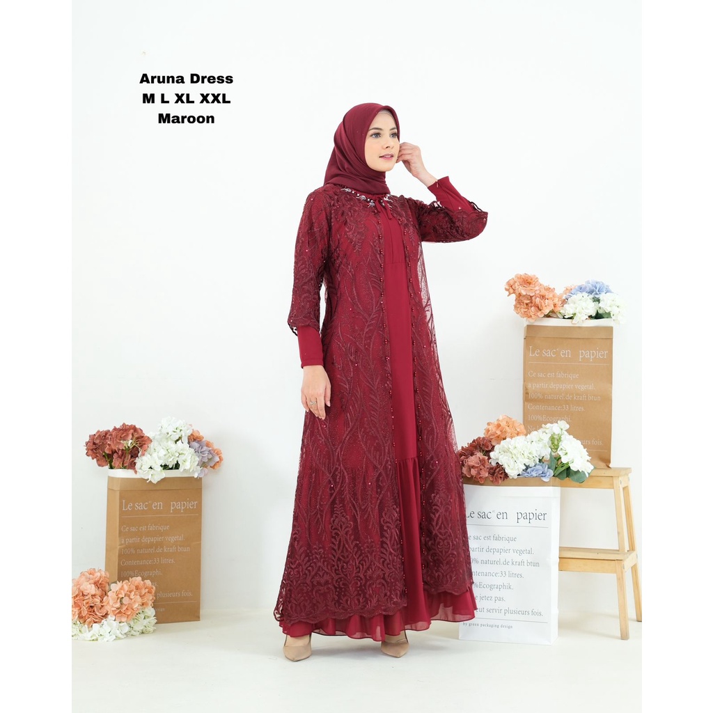 Gamis Rompi Regina || Dress Pesta Modern Terbaru || Gamis Wisuda Remaja Kekinian || Bisa Bayar di Tempat (COD) || Gamis Seragam Pesta ~ DVN STYLE