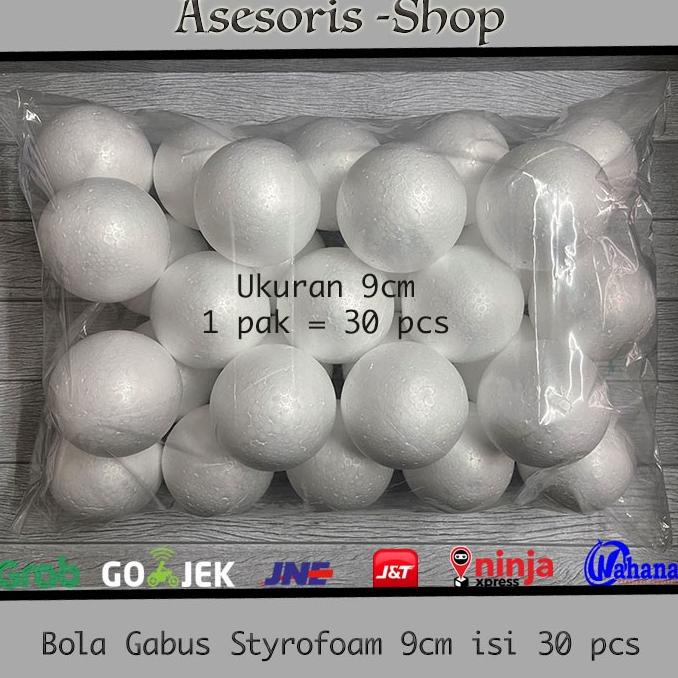 

Bola Gabus 9cm / Bola Gabus Styrofoam diameter 9cm isi 30 pcs
