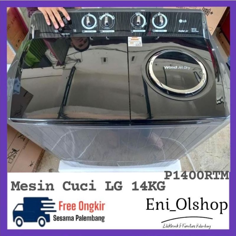 MESIN CUCI 2 TABUNG LG 14 KG, P1400RTM, 14 KG, P 1400 RTM, P-1400 RTM, DARK GREY