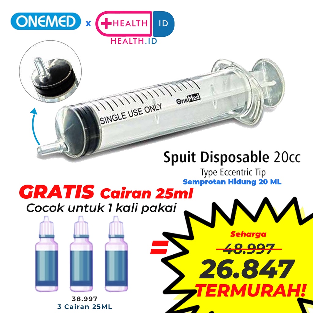 Paket Cuci Hidung Lengkap dengan 3 cairan mini 25ml cocok untuk sekali pakai