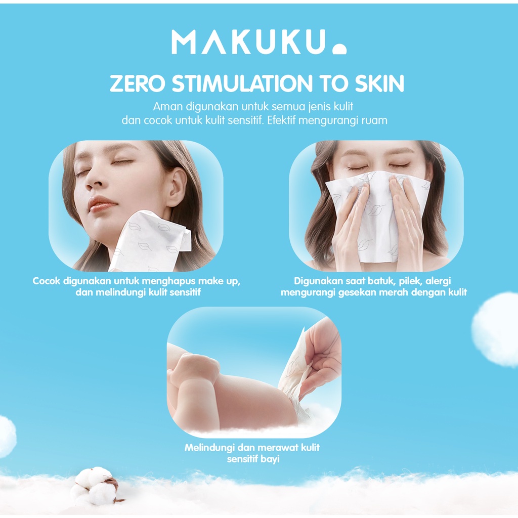 MAKUKU Air Tissue Dry Wipes Pack Tisu Kering Bayi 40s Isi 5 Pack