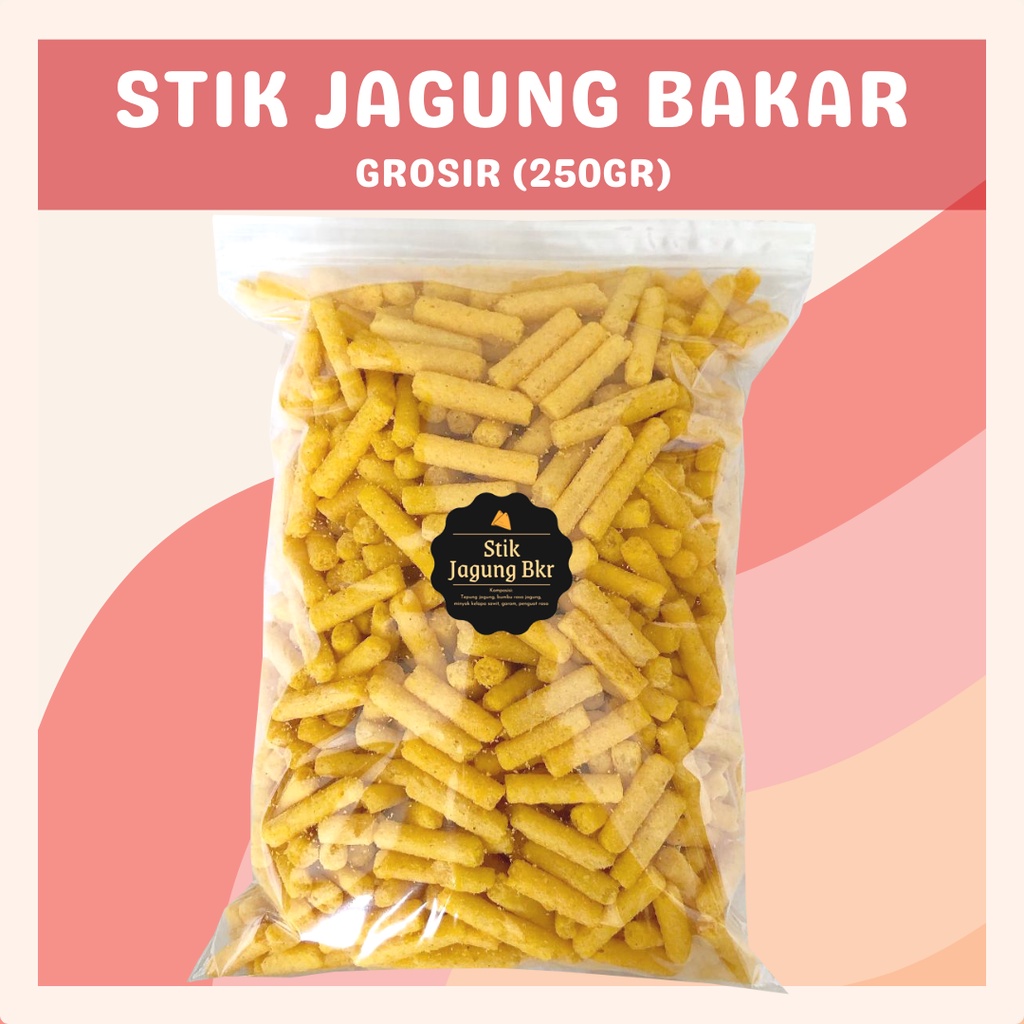 [DELISH SNACKS] Stik Jagung Bakar (Grosir) 250gr / Snack Cemilan Kilo Kiloan / Camilan Asin Gurih