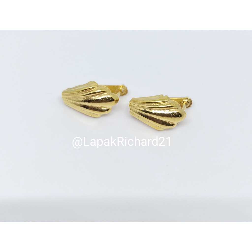 Anting emas muda anting jepit model kerang perhiasan emas dewasa