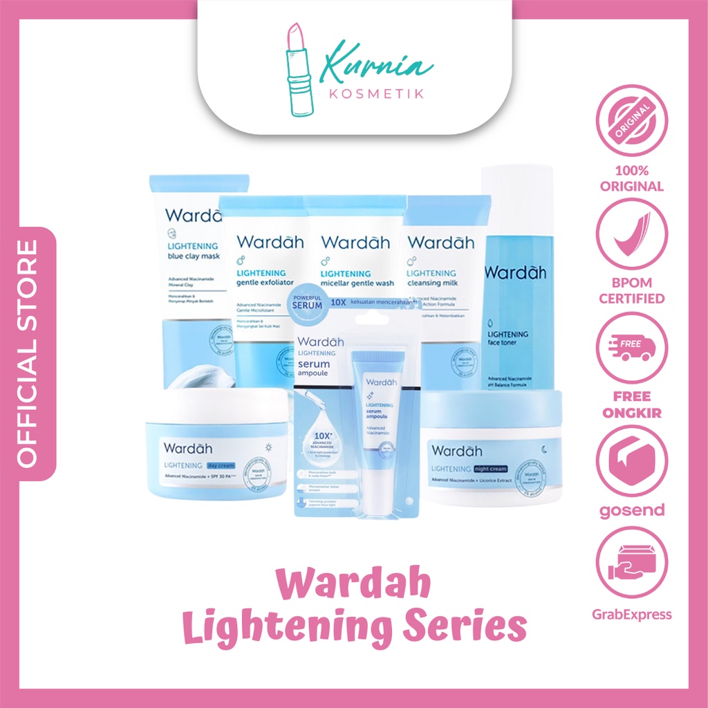WARDAH LIGHTENING SERIES | DAY/NIGHT CREAM | FACE TONER | FACIAL SERUM | GENTLE WASH | MILK CLEANSER