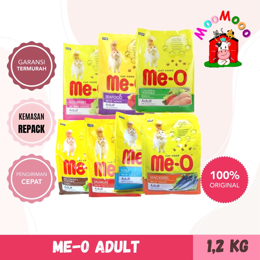 Me-O Adult Cat 1.2 Kg | Meo Tuna/Salmon/Mackerel/Gourmet/Beef 1.2kg