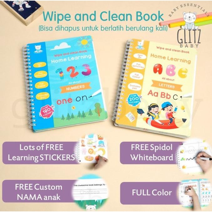 

Buku Belajar Menulis Huruf Angka Wipe And Clean Activity Book Paud Tk