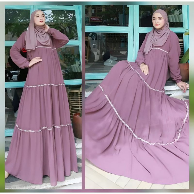 STEVIA DRESS GAMIS VIRAL KEKINIAN DRESS MUSLIMAH GAMIS TERBARU 2023 LEBARAN WANITA DRESS WANITA FASH
