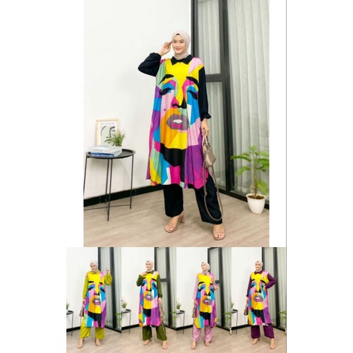 SetCel Tunik Jumbo | Daster Arab Pekalongan Bahan Rayon