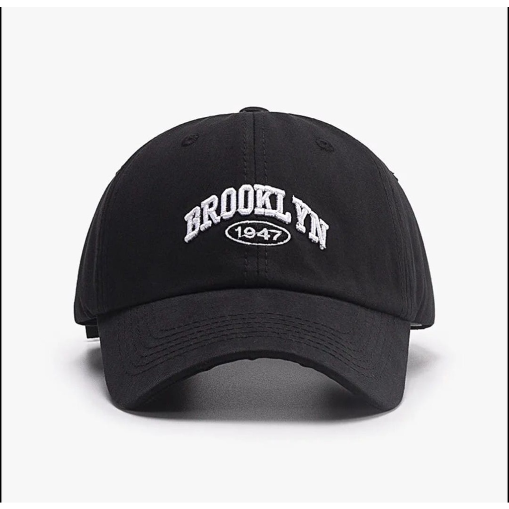 NEW  Topi Unisex Cap Hat Cotton Material Bordir Brooklyn Baseball Pria dan Wanita / Baseball Cap Korea Trendy