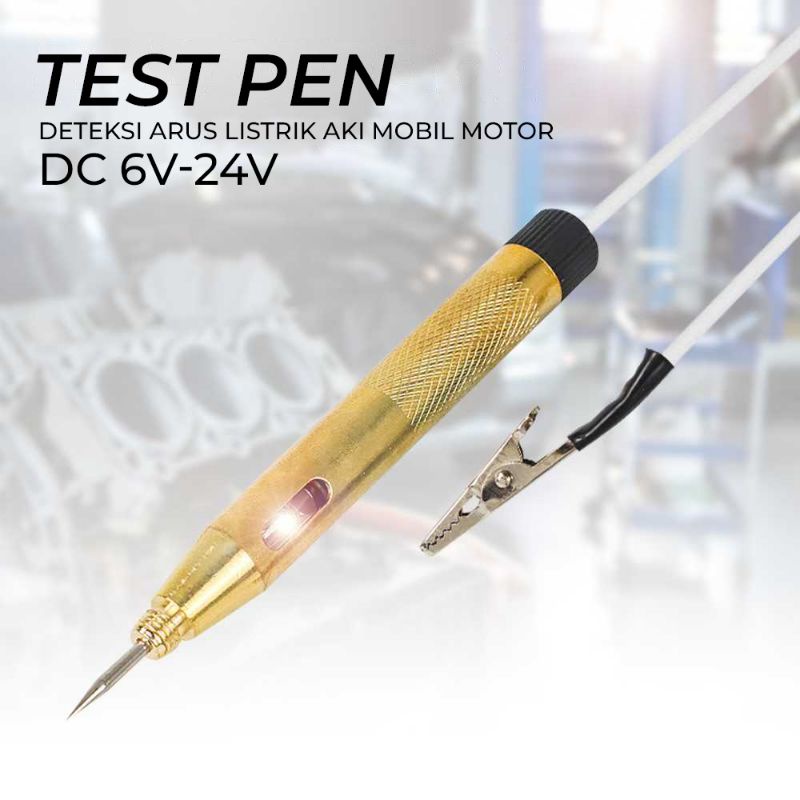 test pen tespen DC motor mobil truk 12v 24v