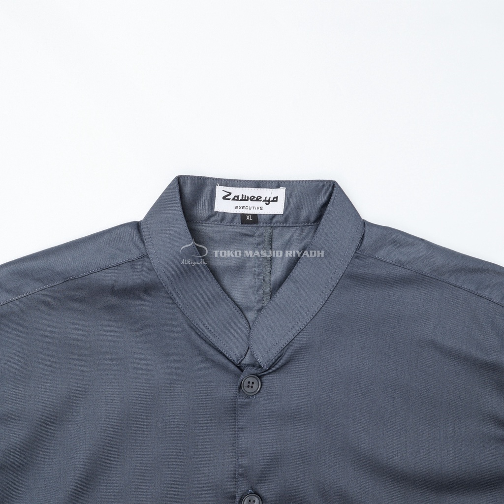 Baju Koko ZAWEEYA Model Aliy Toyobo Polos Putih Warna