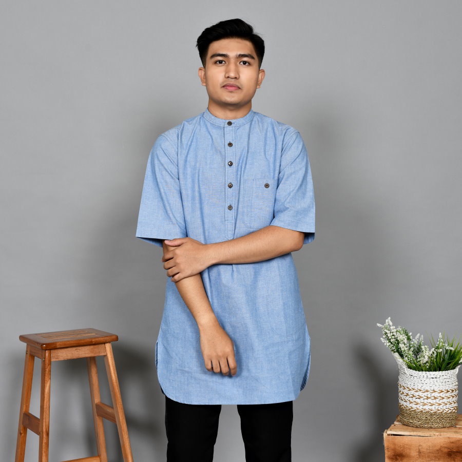 Koko Kurta Biru Denim Terang Ashsanta.CLo