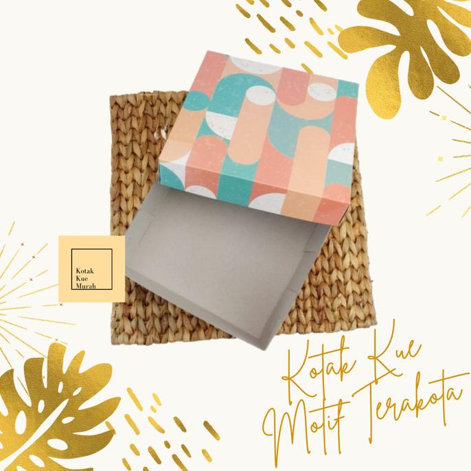 

Kotak Kue / Kotak Kue Karton 25x25 Duplek Tebal 350gr Motif Terakota