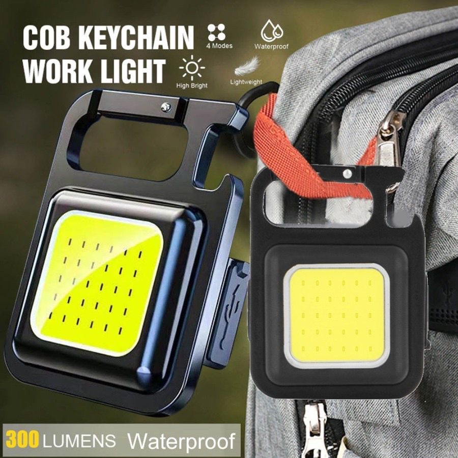 Mini Cob Keychain Lampu Senter Led Portable Light Usb Rechargeable Emergency Dengan Gantungan Kunci camping kemah SAKU PEMBUKA BOTOL MAGNET SUPER TERANG Promo mitra