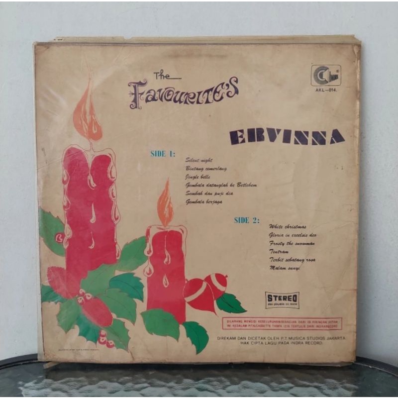 Vinyl Piringan Hitam 12 inch Ervina-Bintang Cemerlang