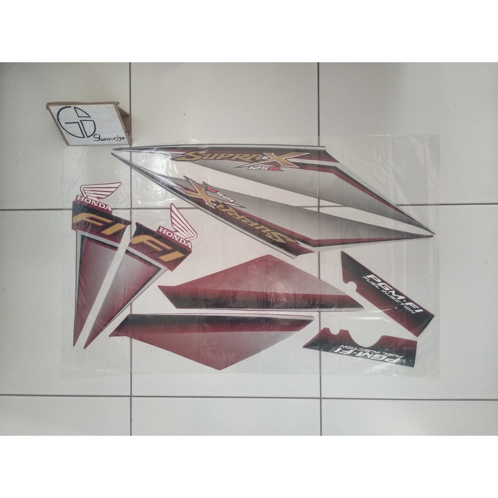 Striping Sticker Lis Honda Supra x 125 R FI 2007 2008 2009 Merah