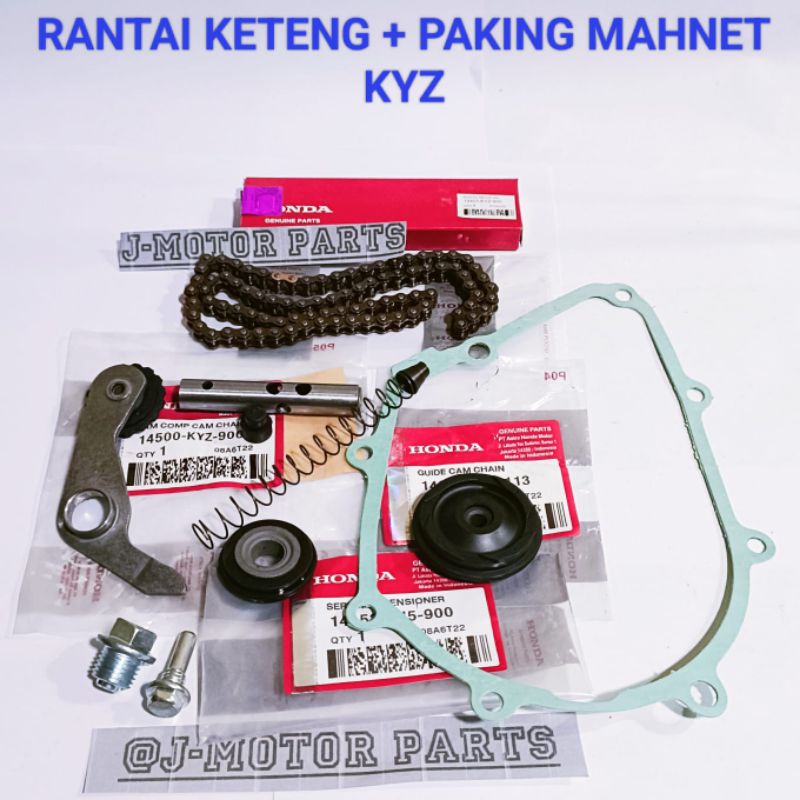 PAKET KETENG + PAKING MAGNET KYZ  RANTAI KETENG SULING TENSIONER PLAT ROLL KETENG BAUT SULING SUPRA 