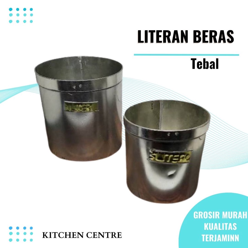 Literan Beras Takaran Beras Ukuran 1 Liter & 1/2 Liter Stainless Steel