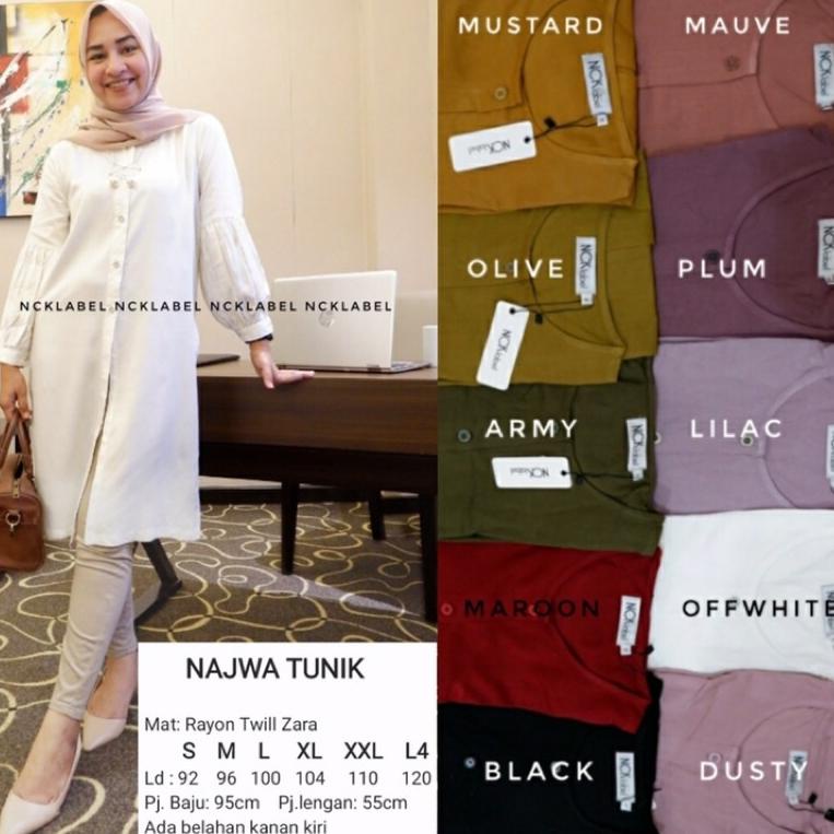 SALE TERBATAS NAJWA TUNIK By NCK Label , TUNIK MURAH, RAYON TWILL ZARA