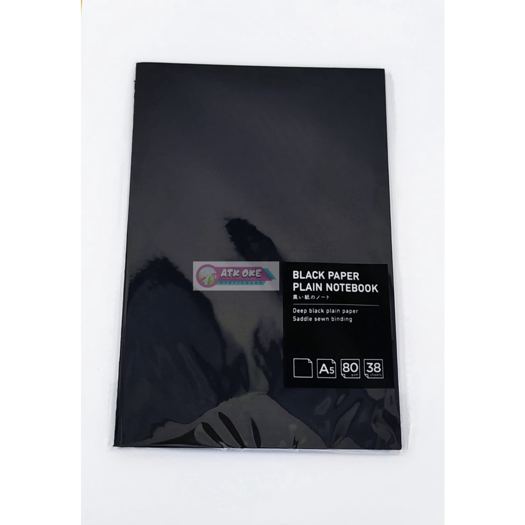 

Panmomo Black Paper Plain Notebook A5