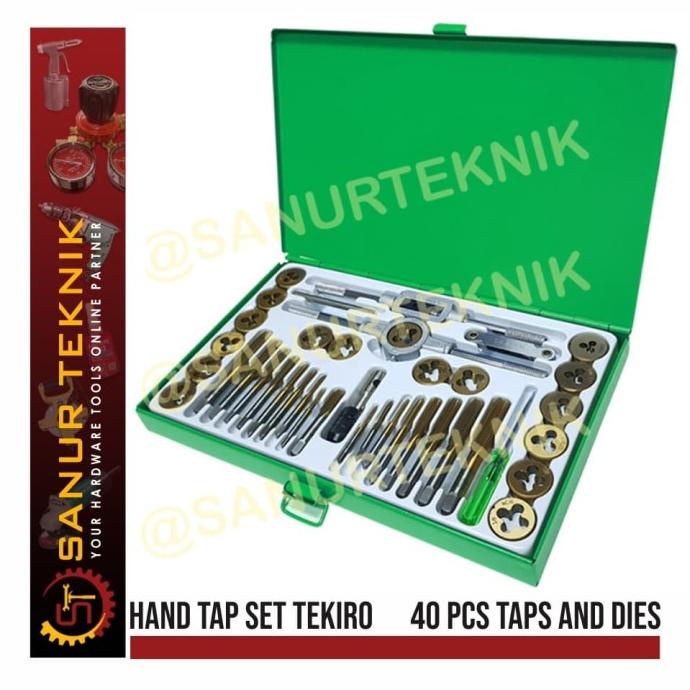 Tap and Die Set tekiro 40 pcs / Hand tap Mata Senai / alat ulir drat