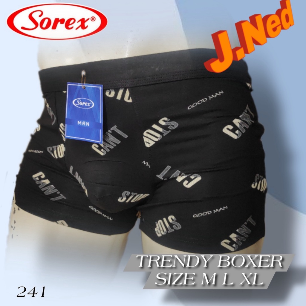 J241D HARGA 1BOX ISI 2 PCS BOXER PRIA SOREX MOTIF SIZE M - XL