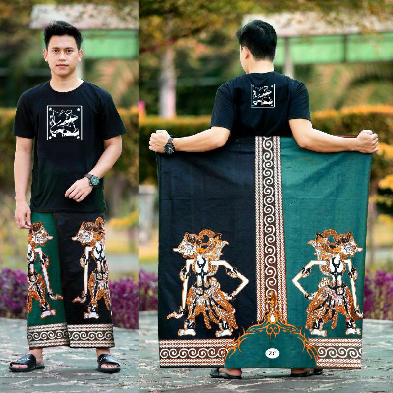 Sarung Batik Pekalongan Pria Motif Wayang Gatotkaca Bahan Katun Prima Original Sarung Sholat Sarung 