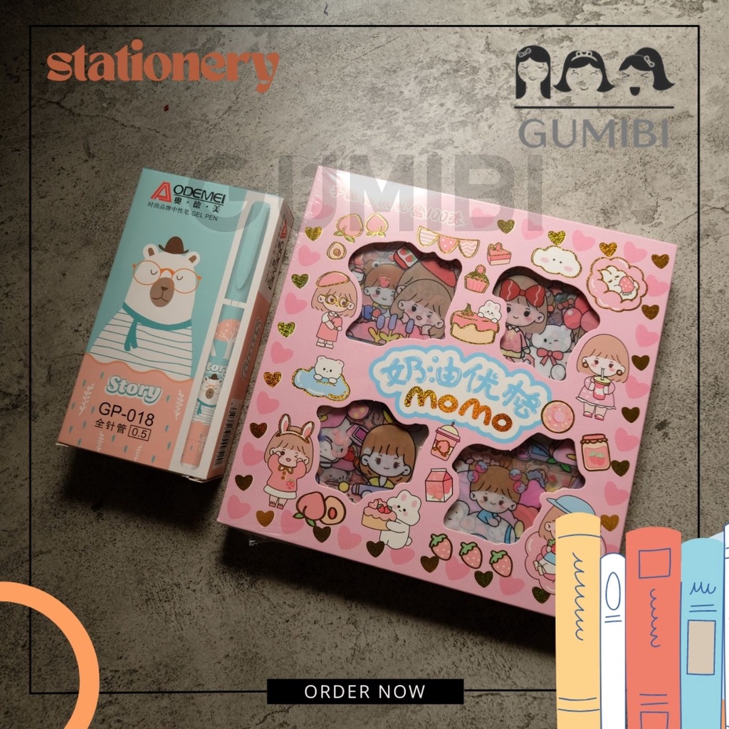 

PAKET HEMAT STIKER ISI 100 LEMBAR STIKER MOMO + 1 LUSIN PEN GEL STORY BEAR STIKER MOMO VIRAL ANTI AIR FREE PULPEN GEL TINTA HITAM GUMIBI STORE