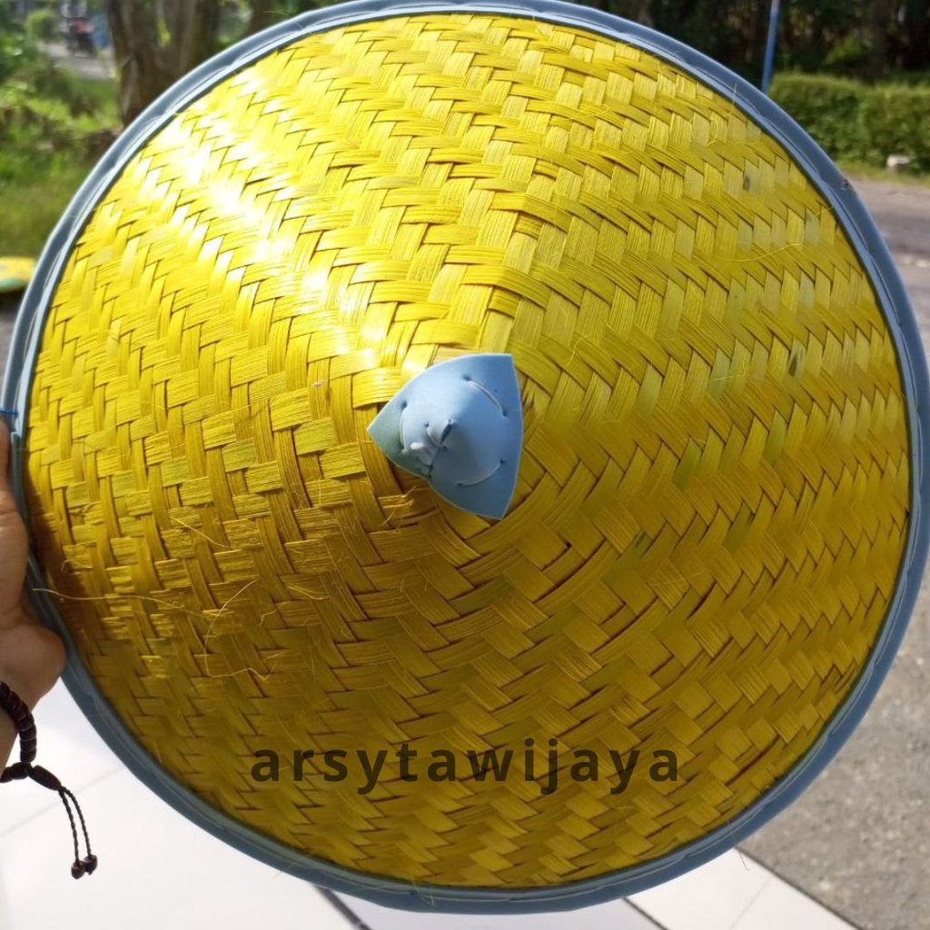 CAPING PETANI DEWASA - CAPING BERWARNA KUNING - TOPI CAPING PETANI - CAPING BAMBU