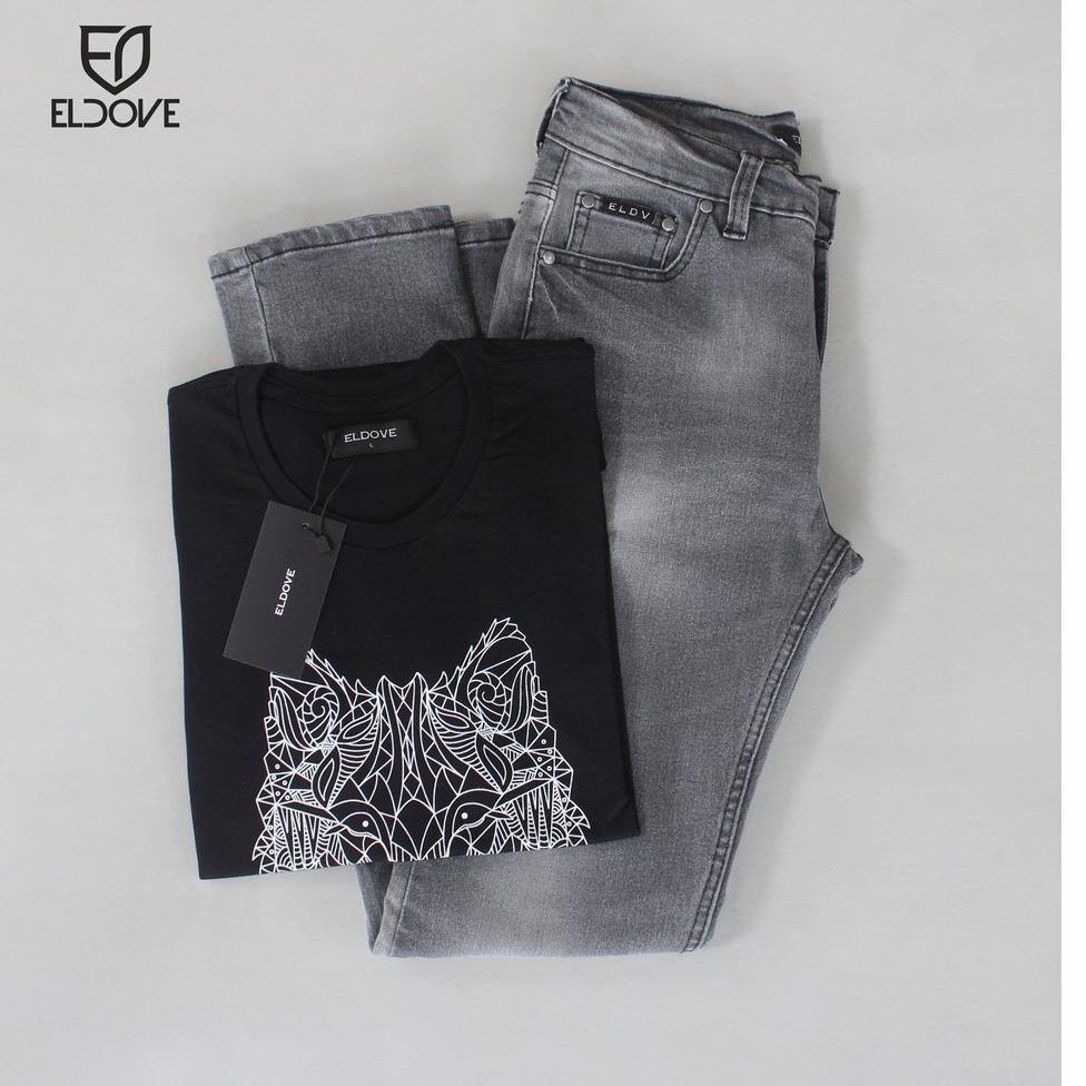 Eldove Paket Celana Jeans + Kaos 8511 PALING LARIS