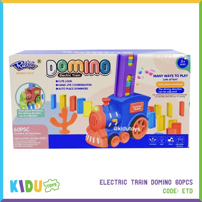 Mainan Kereta Anak Electric Train Domino 60pcs Kidu Toys