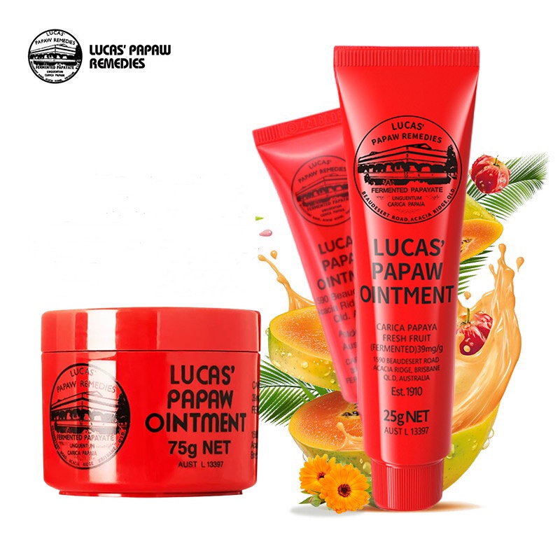 Lucas Papaw Ointment Salep Obat Lips Balm dan Salap Penghilang Bekas Gigitan Nyamuk Krim Salep Bayi  75gr (EXP 2025)