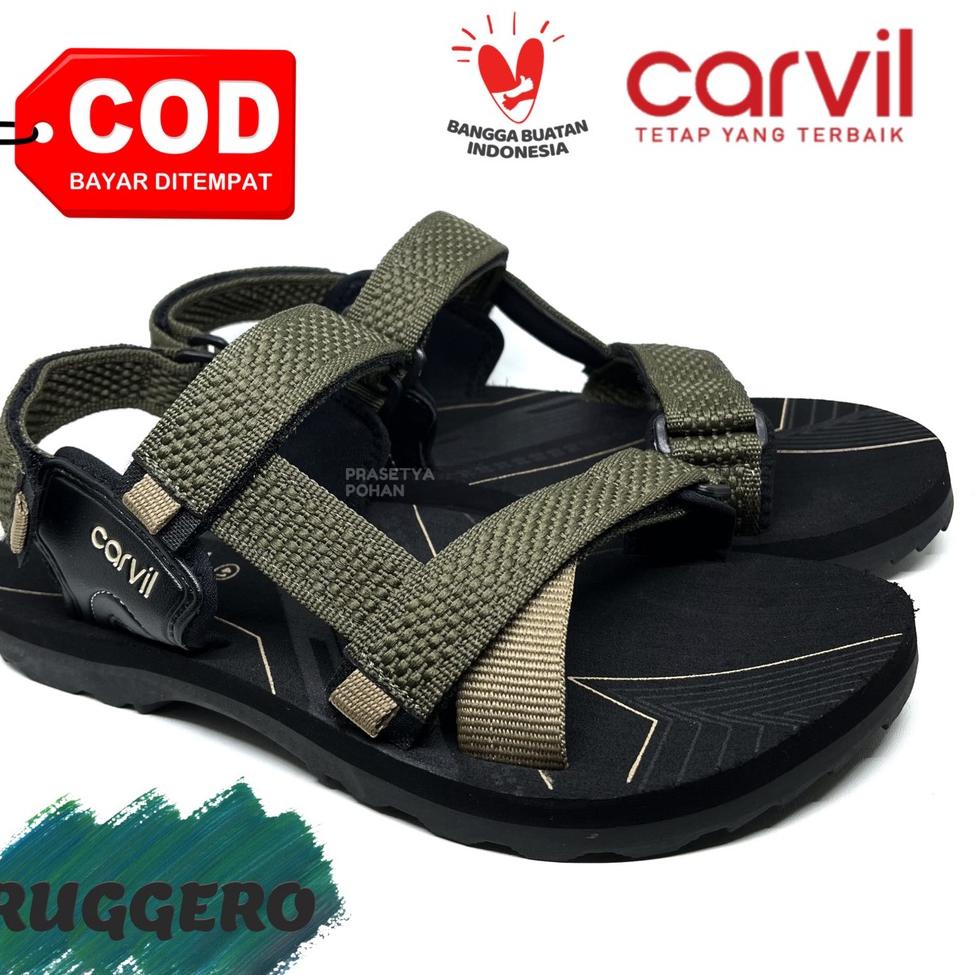 TERBAIK Sandal Gunung Pria Carvil Original Anti Air - Sendal Gunung Carvil Original