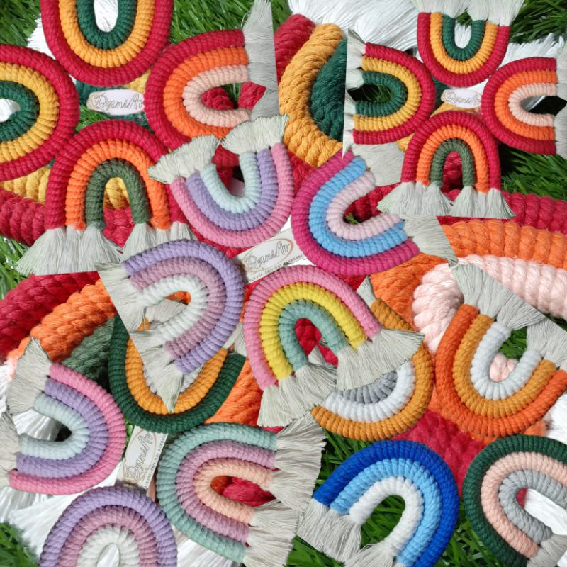 Gantungan Kunci Rainbow Marame | Gantungan Tas | Ganci Rainbow Macrame | Gantungan Kunci Macrame Rai