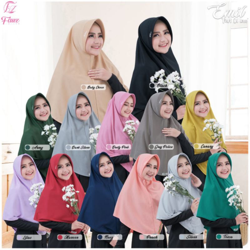 Bergo Emil size M by ADEN Hijab sekolah polos murah khimar simple pet antem bahan kaos