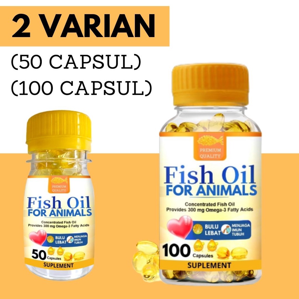 MINYAK IKAN FISH OIL VITAMIN OMEGA BULU KESEHATAN KUCING ANJING HAMSTER PREMIUM QUALITY FEFARM