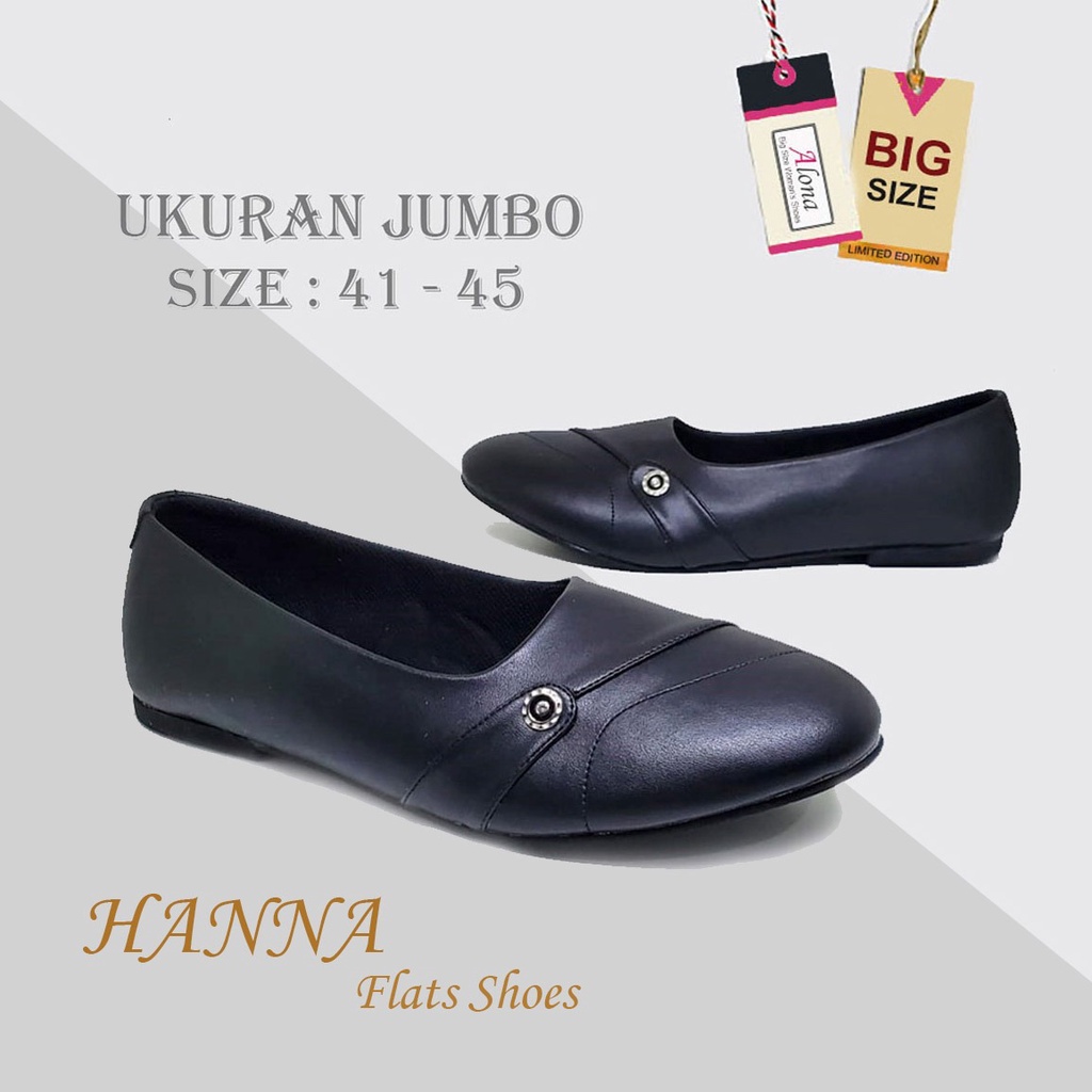 HANNA X ZAGIB FLAT SHOES | Sepatu Wanita Formal Big Size Oxford Pantofel Kerja Ukuran Besar 41-45